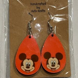 Orange Mickey Mouse Earrings
